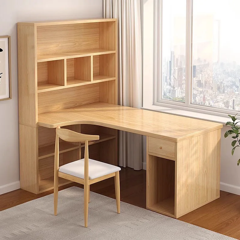 L Shaped Desk Setup - Computerbureau L-vormige knietafel 55 inch bureau