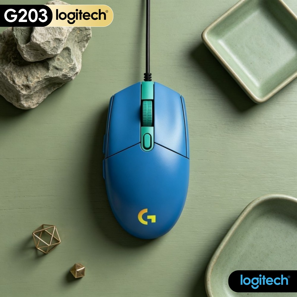 Logitech Mouse G203 - Logitech G203 Bedrade Gamingmuis Geoptimaliseerde Palmvorm