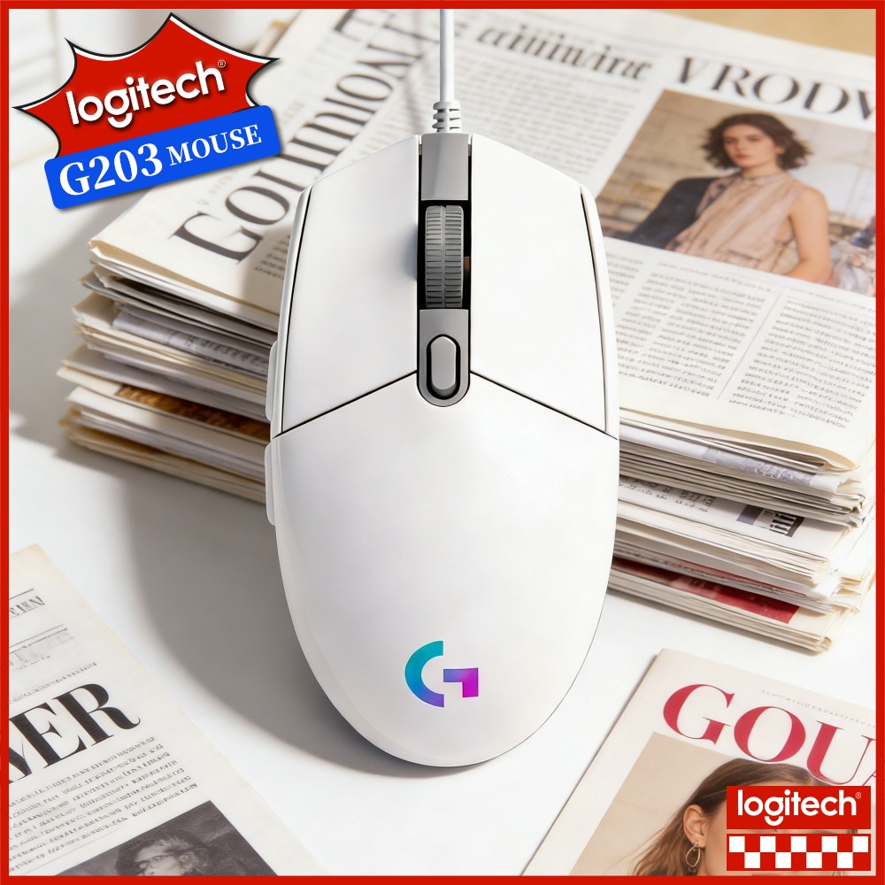 Logitech Mouse G203 - Logitech G203 Bedrade Gamingmuis Ergonomische Polsondersteuning