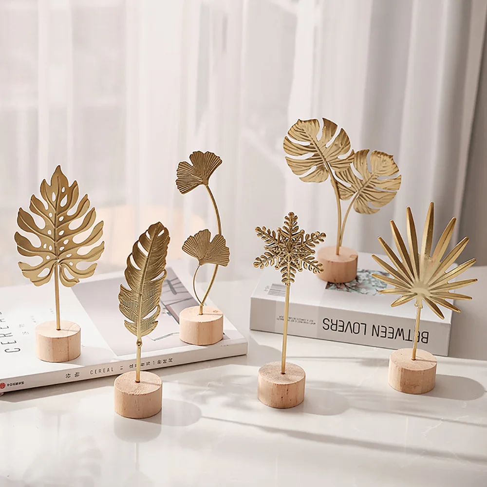 Desk Setup Photo - 1 stks Gouden Ginkgo Blad Veer