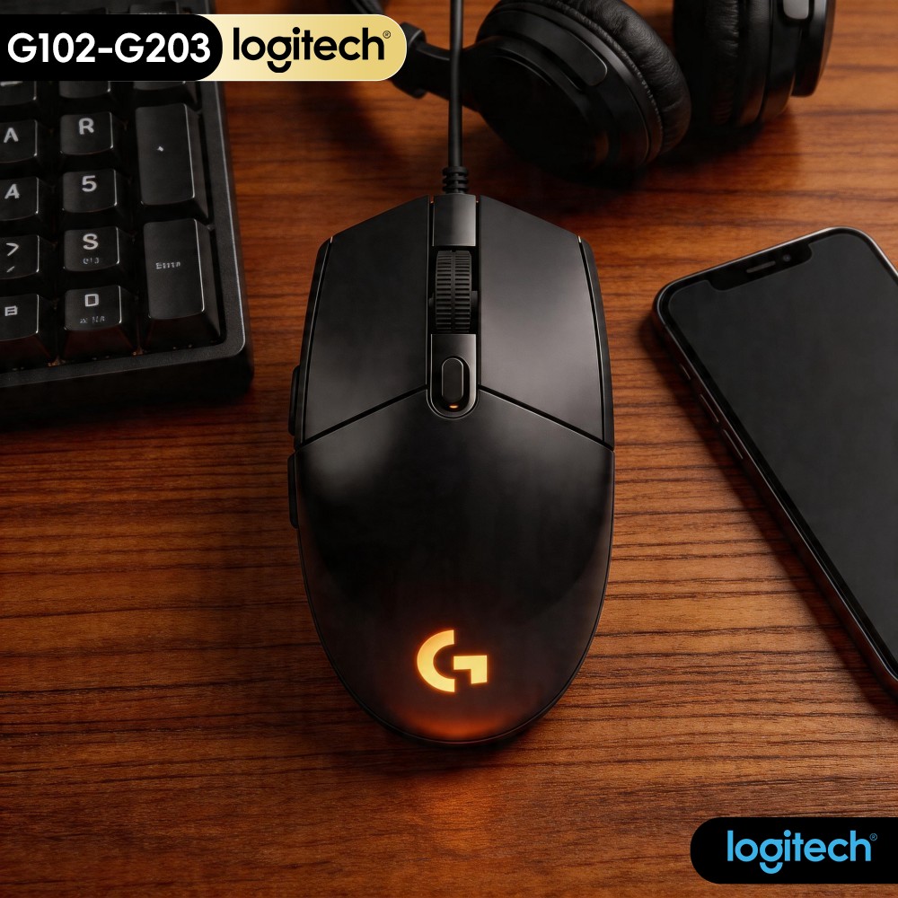 Logitech Mouse G203 - G102 Logitech G203 Gamingmuis, klassiek zwart
