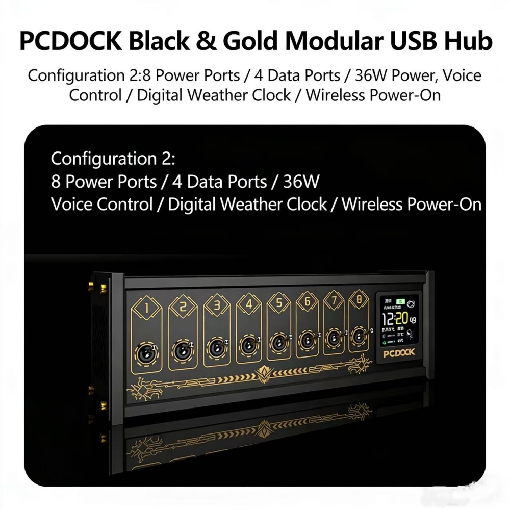 Desk Setup Tech - PCDOCK USB-desktop-stroomstrip met schakelaar, draadloze aan/uit-knop,
