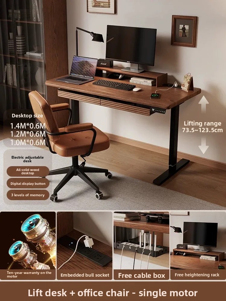 L Shaped Desk Setup - In hoogte verstelbaar computerbureau voor slaapkamer,