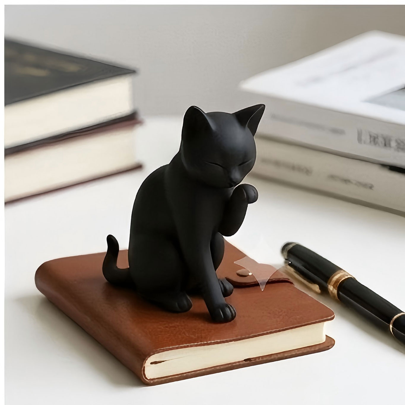 Desk Setup Workspace - Kattenbureaudecoratie 3D Minimalistisch Beeldje voor Studie-