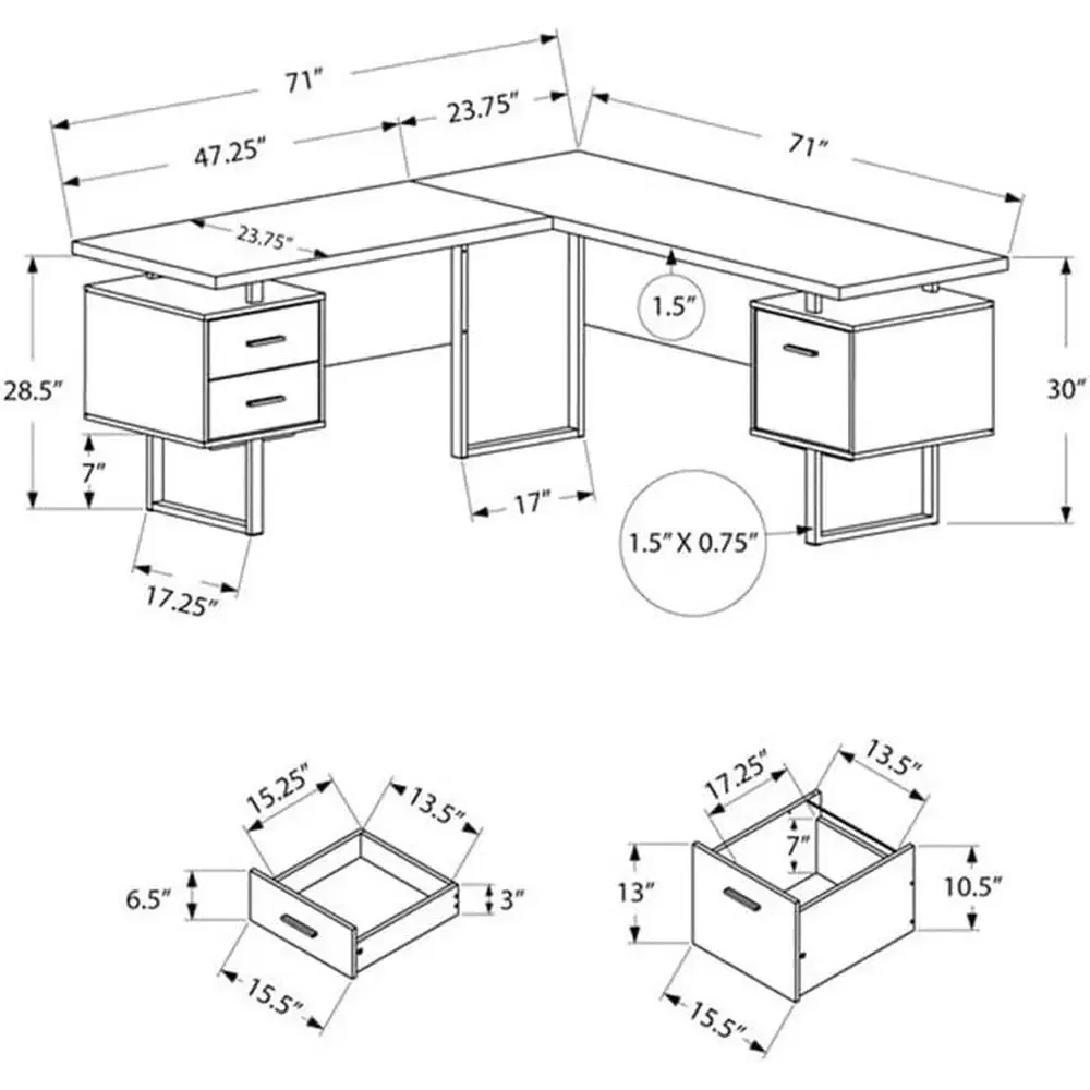 L-vormig 70-computerbureau met - L Shaped Desk Setup recensie en prijs