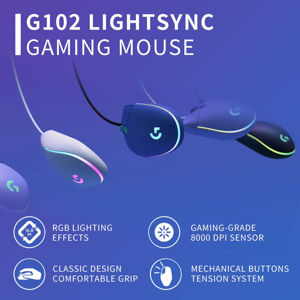 G102 Originele Logitech G203 P - Logitech Mouse G203 recensie en prijs