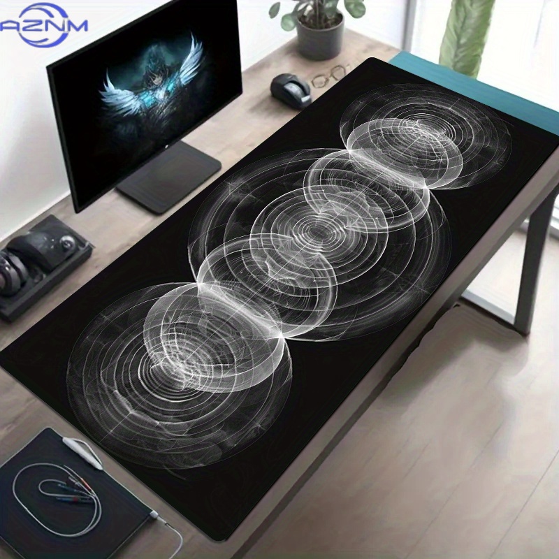 Grote zwart-witte muismat met  - Desk Setup Workspace recensie en prijs