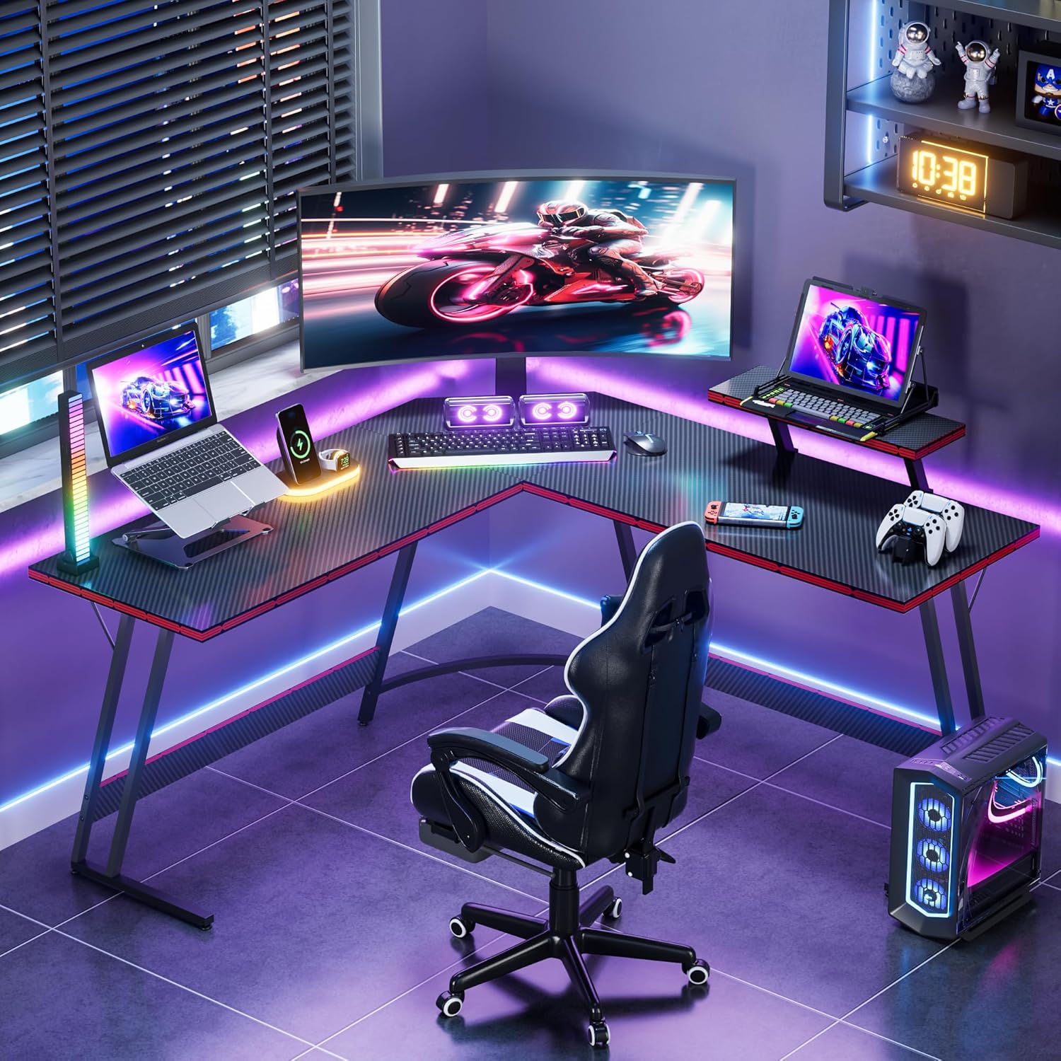 L-vormig verstelbaar gamingbur - L Shaped Desk Setup recensie en prijs
