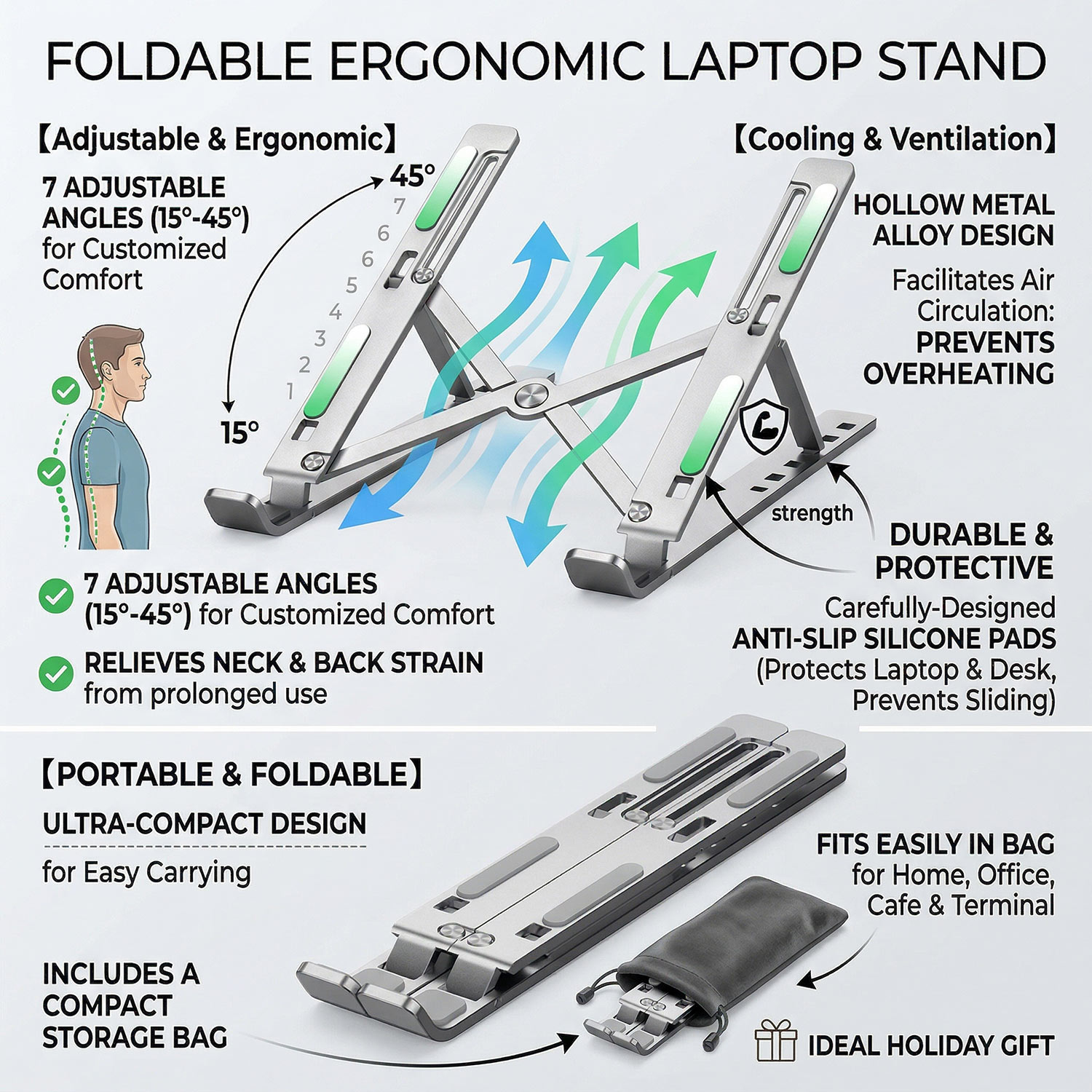Metalen draagbare opvouwbare l - Desk Setup Macbook recensie en prijs