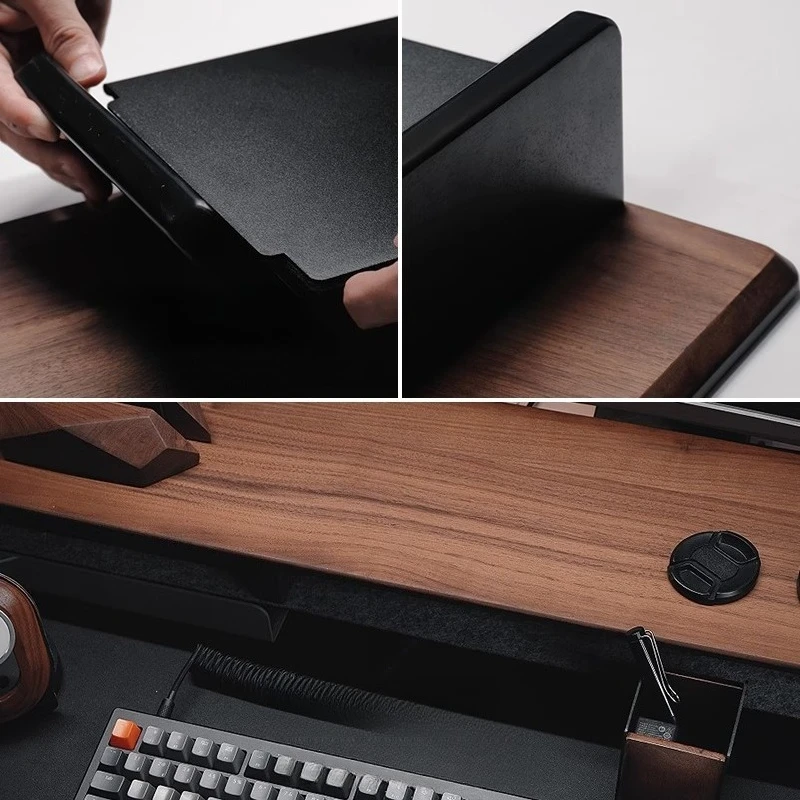 Massief notenhouten monitorsta - Desk Setup Workspace recensie en prijs